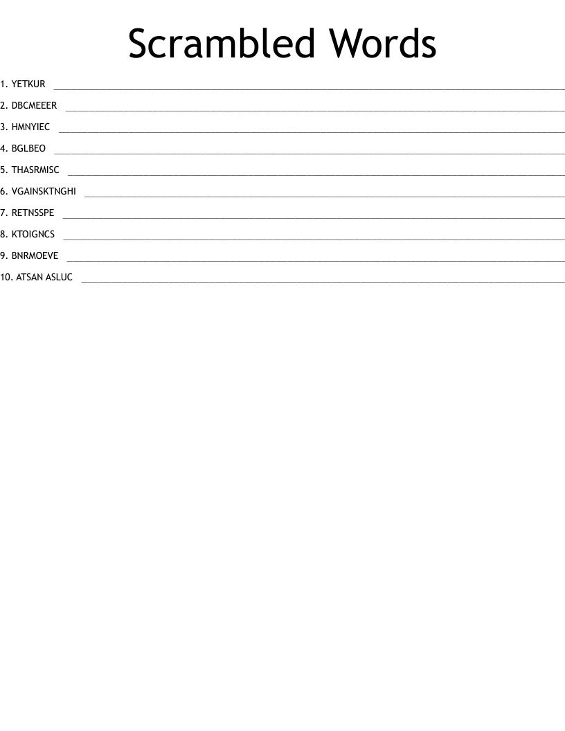 Scrambled Words - WordMint