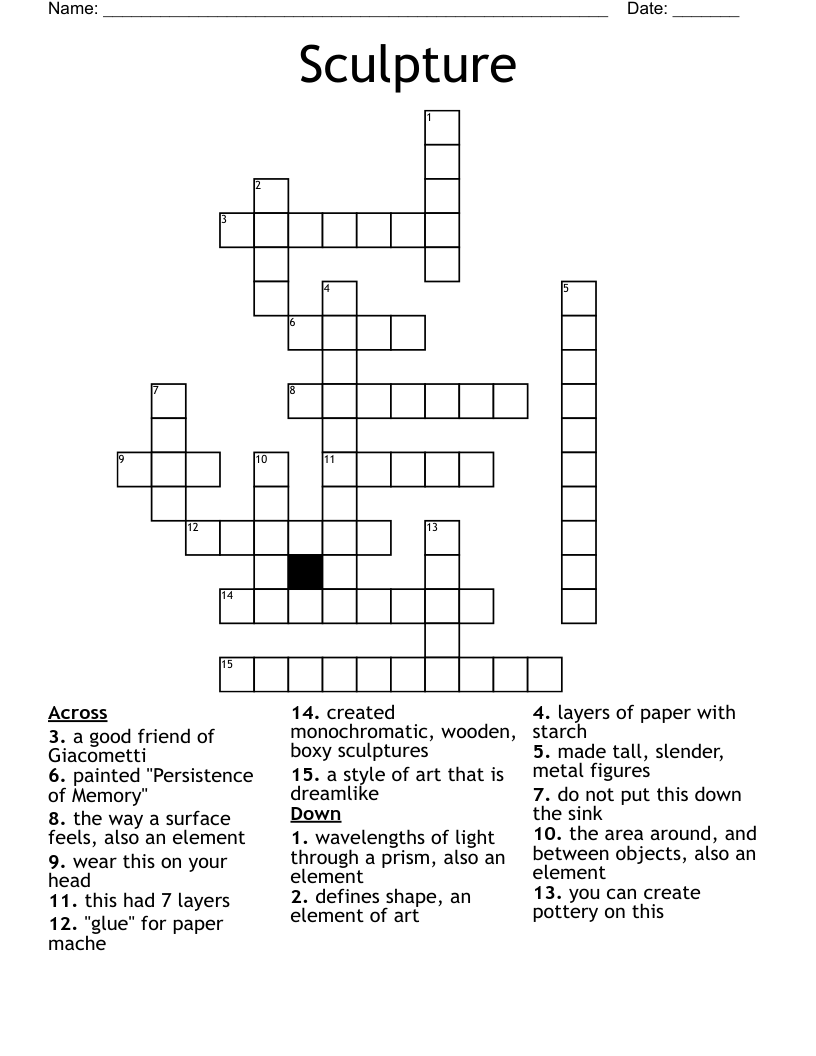 Sculpture Crossword WordMint