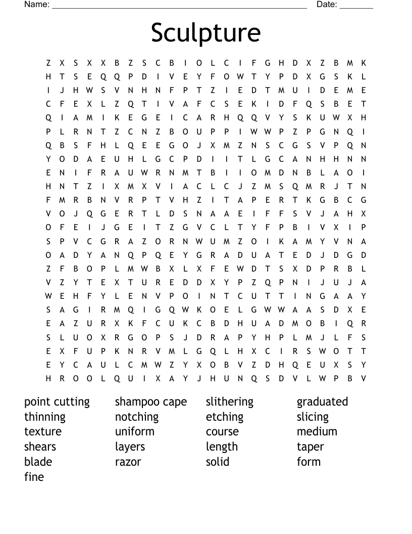 Sculpture Word Search WordMint