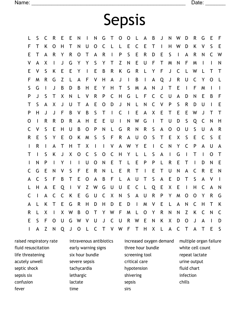 Sepsis Crossword WordMint