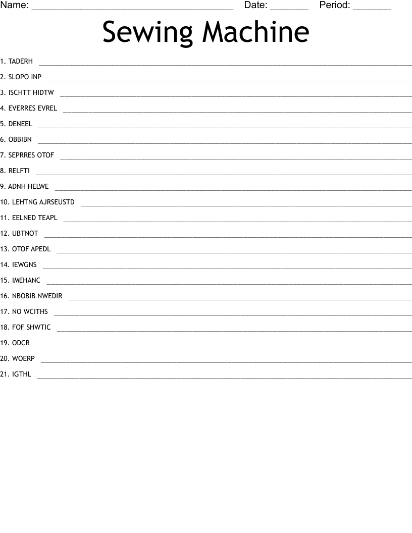 Similar to Sewing Terms Word Search WordMint