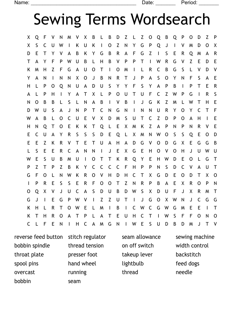 Sewing equipment Crossword WordMint