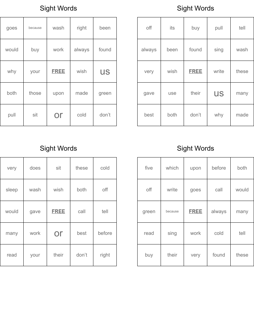 2nd grade sight words Word Search WordMint