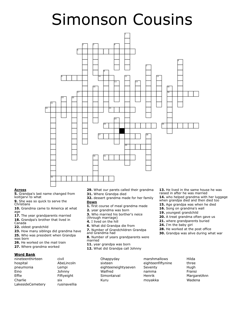 Machetes Cousin Crossword at Sharon Williams blog