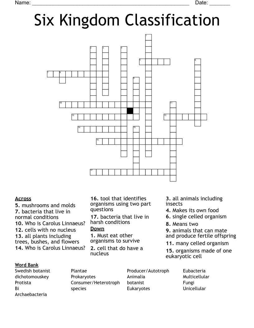 Similar to Classification Crossword WordMint