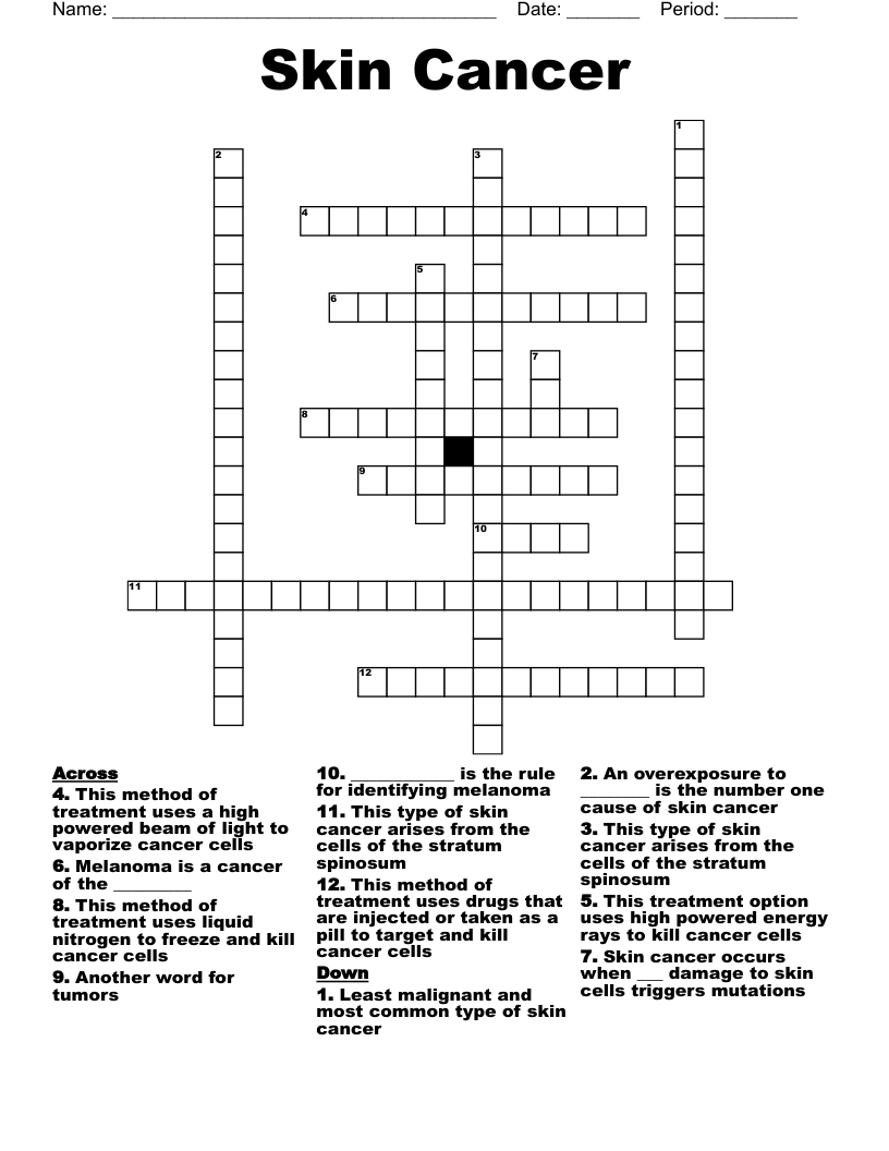 9 best ideas for coloring Big Name In Skin Care Crossword