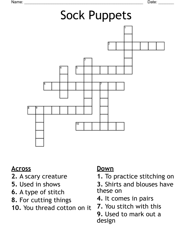 Sock Puppets Crossword WordMint