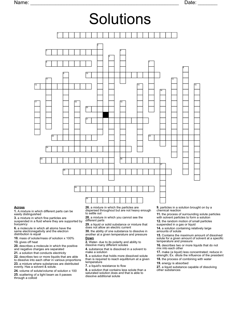 Solutions Crossword WordMint