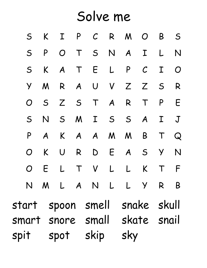 Solve me Word Search - WordMint