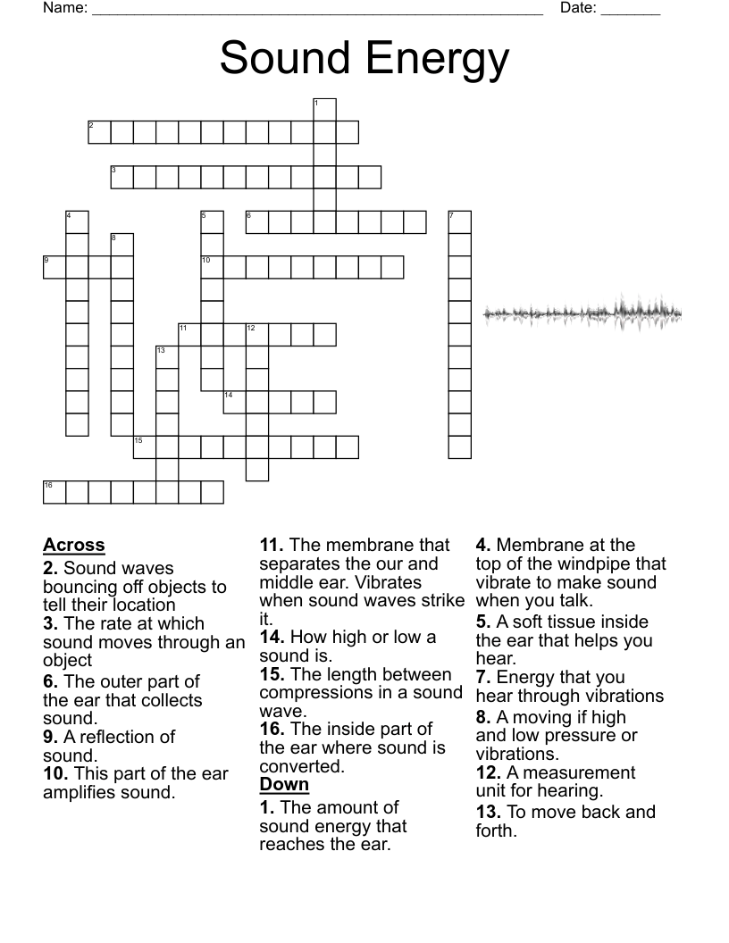 Sound Energy Crossword WordMint