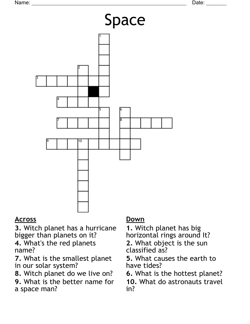 Space Crossword - WordMint