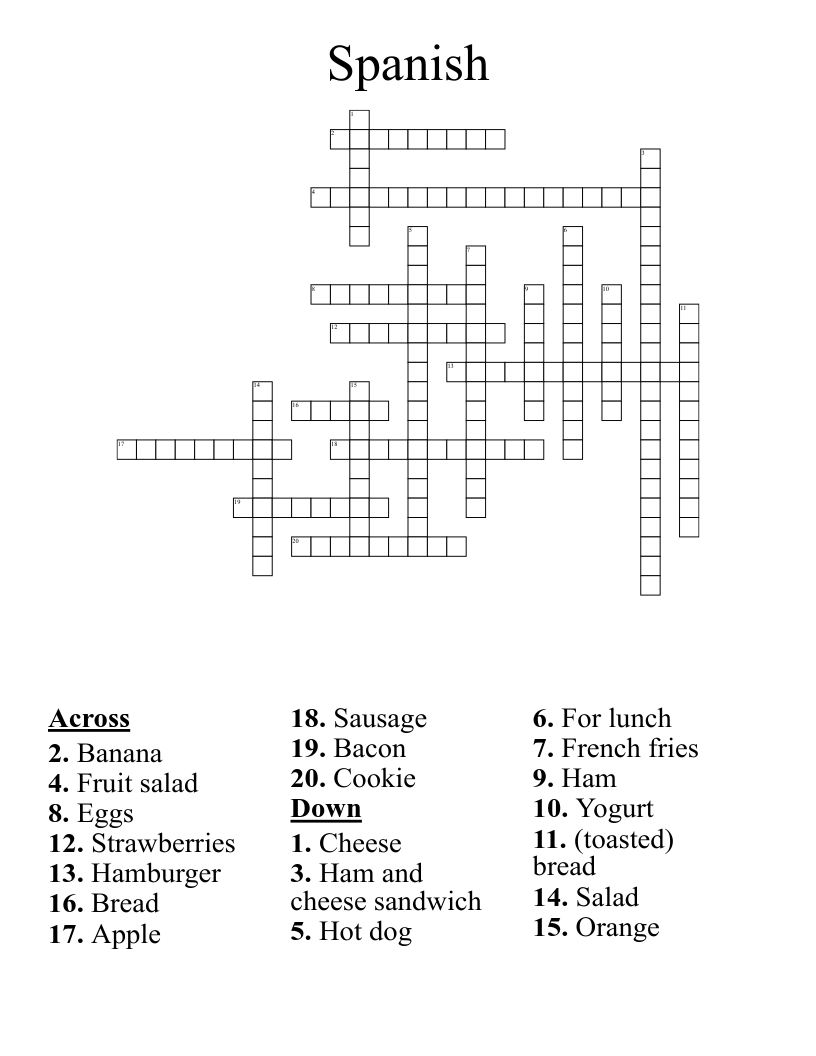 Spanish Crossword WordMint