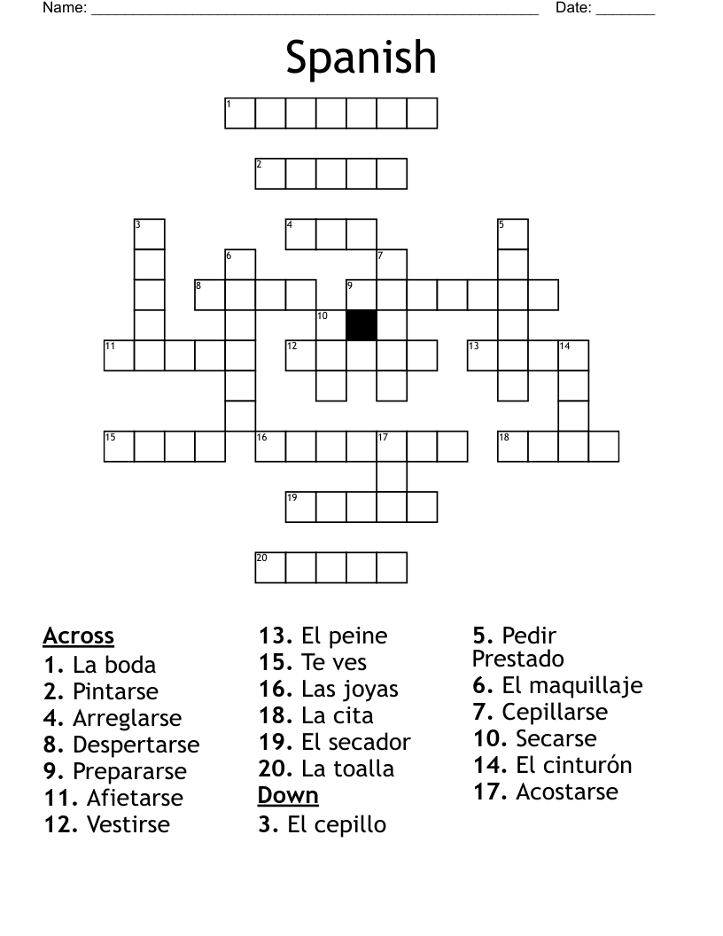 Spanish Crossword WordMint