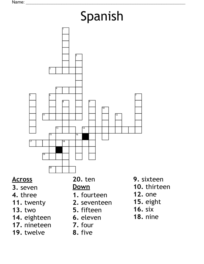 Spanish Crossword - WordMint