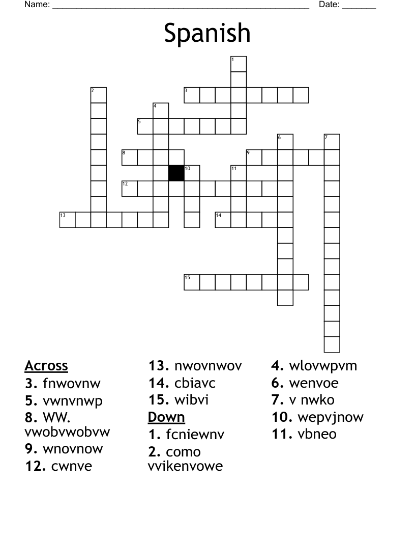 Spanish Crossword WordMint