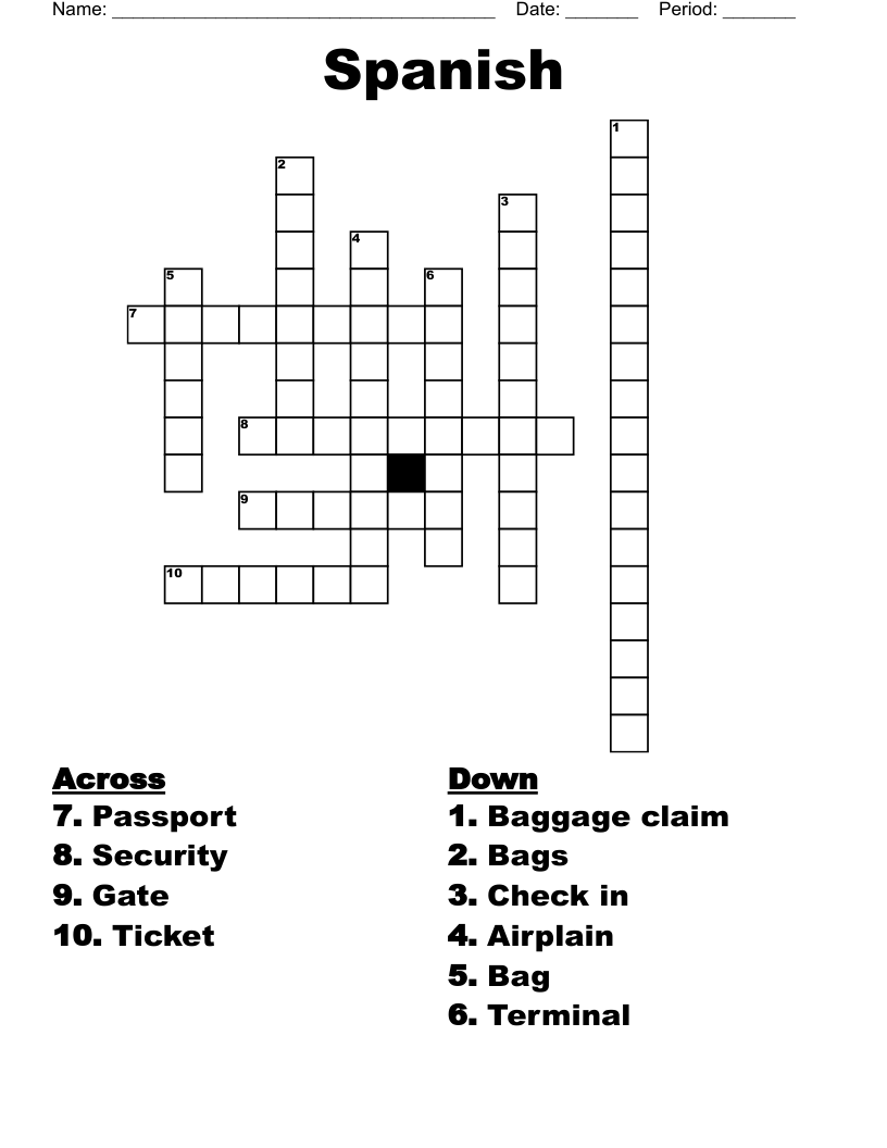 Spanish Crossword WordMint