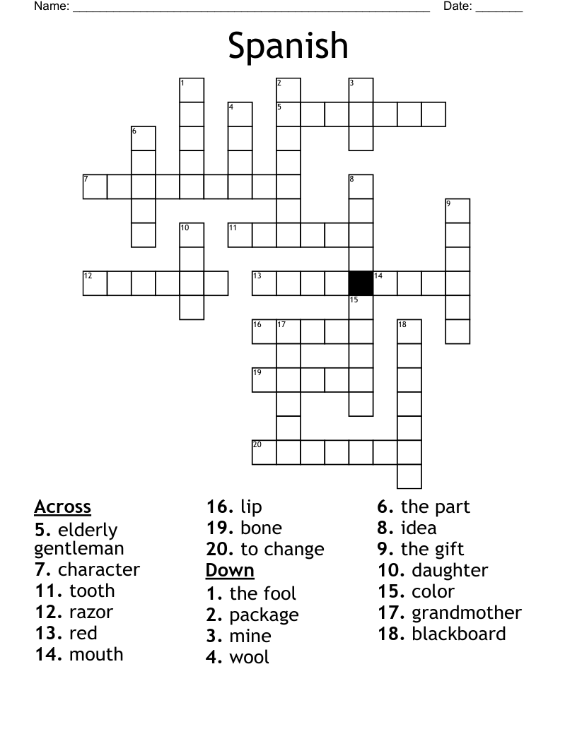 Spanish Crossword WordMint