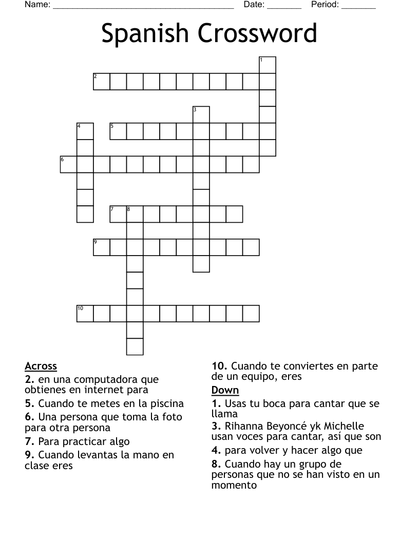 Spanish Crossword WordMint