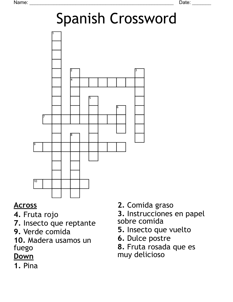 Spanish Crossword WordMint