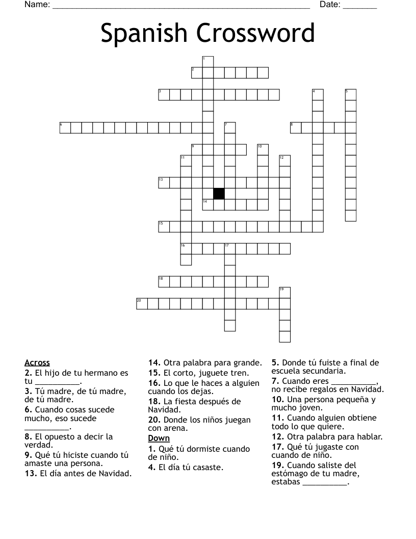 Spanish Crossword WordMint