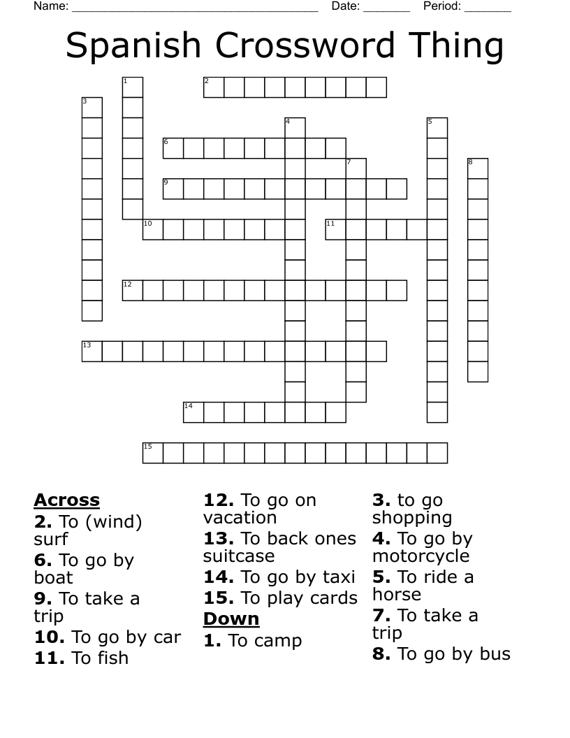Spanish Crossword Thing WordMint