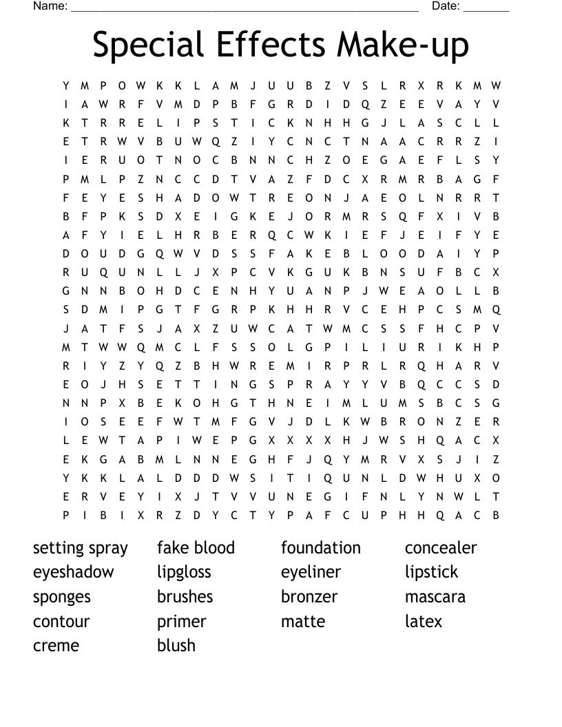 Makeup Your Mind Word Search WordMint