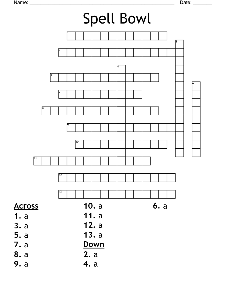 Spell Bowl Crossword WordMint