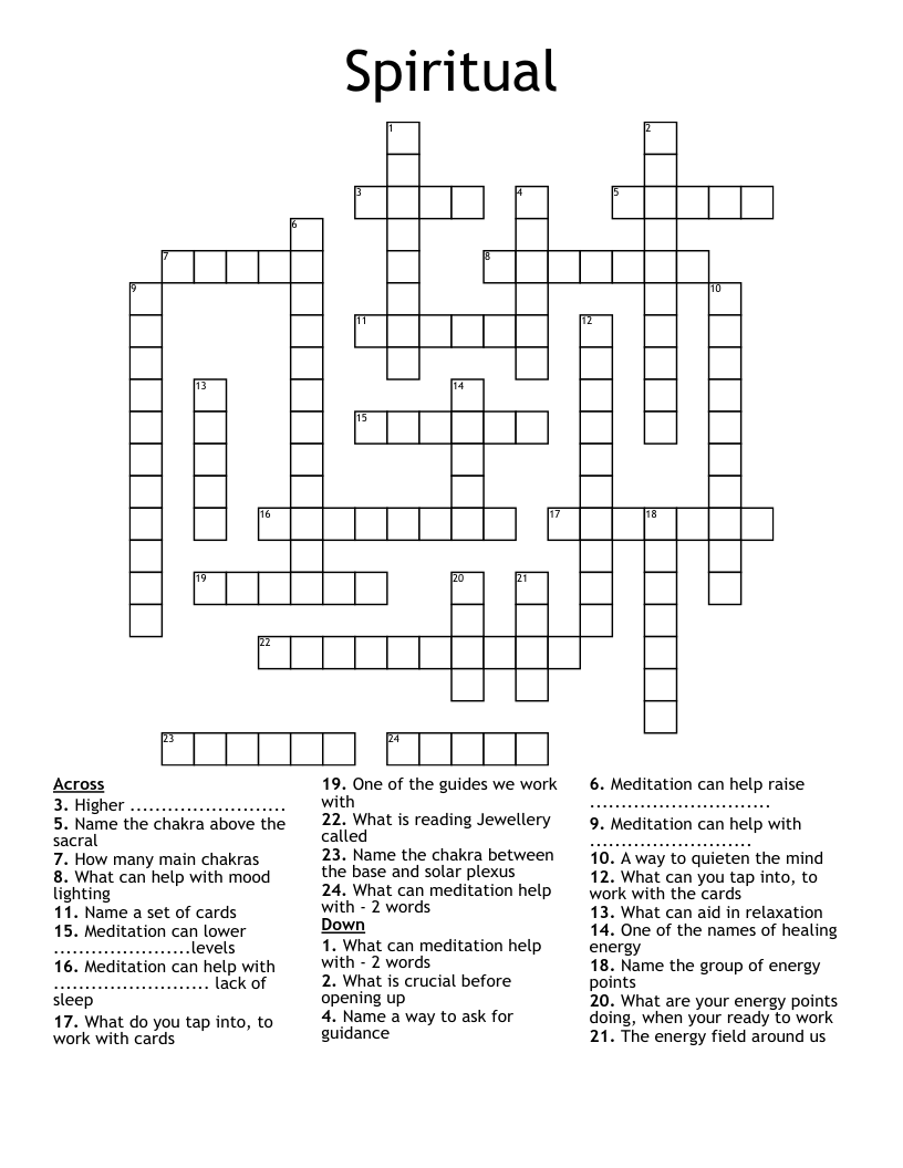 Spiritual Crossword WordMint