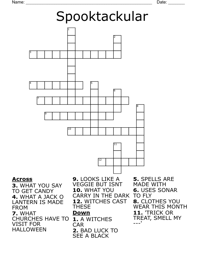 Spooktackular Crossword WordMint
