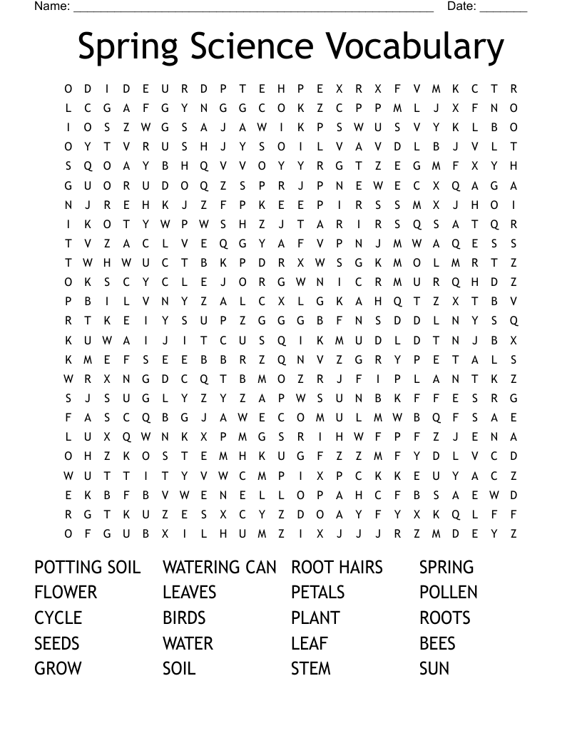 Plant Science Word Search