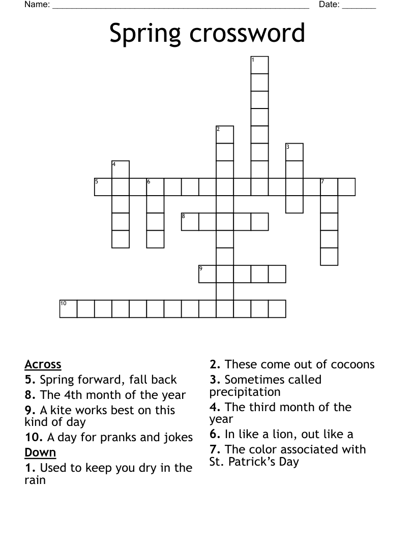 Spring crossword WordMint