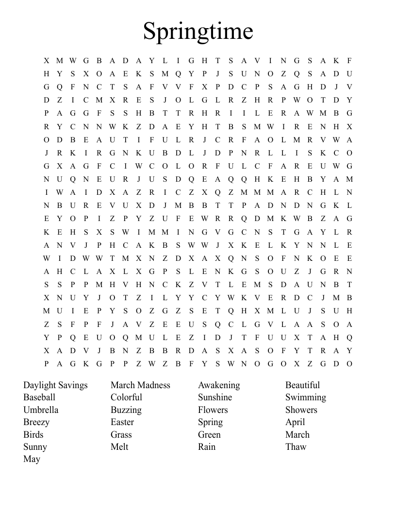 Springtime Puzzles WordMint