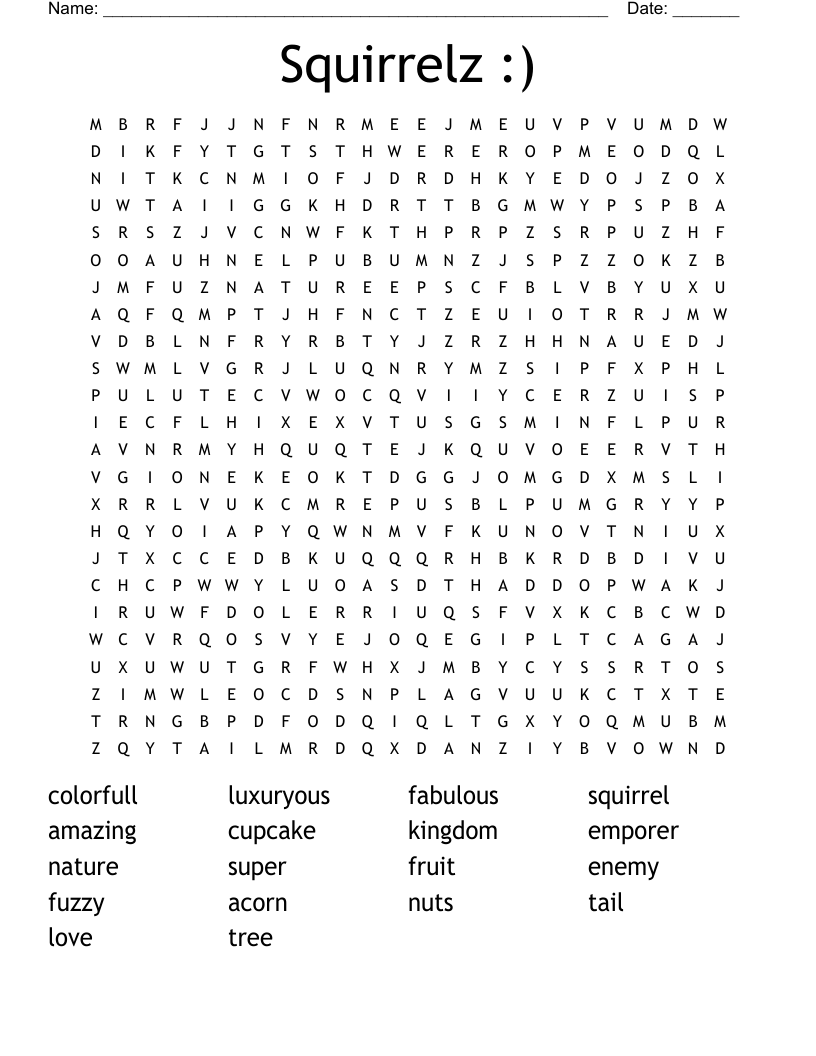 Squirrelz ) Word Search WordMint