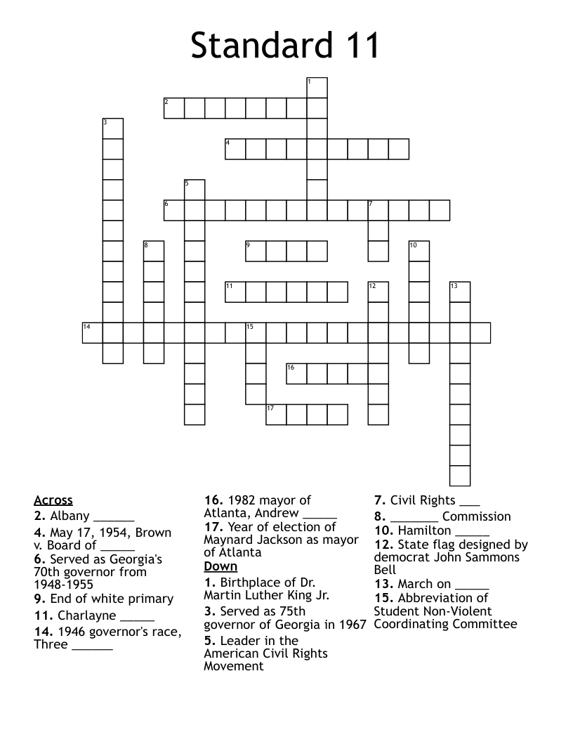 civil rights movement & modern ga Word Scramble WordMint
