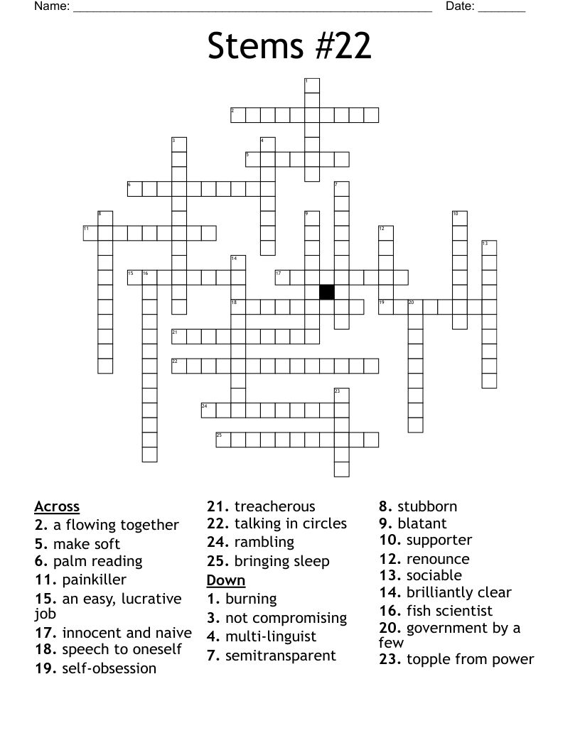 Stems 22 Crossword WordMint