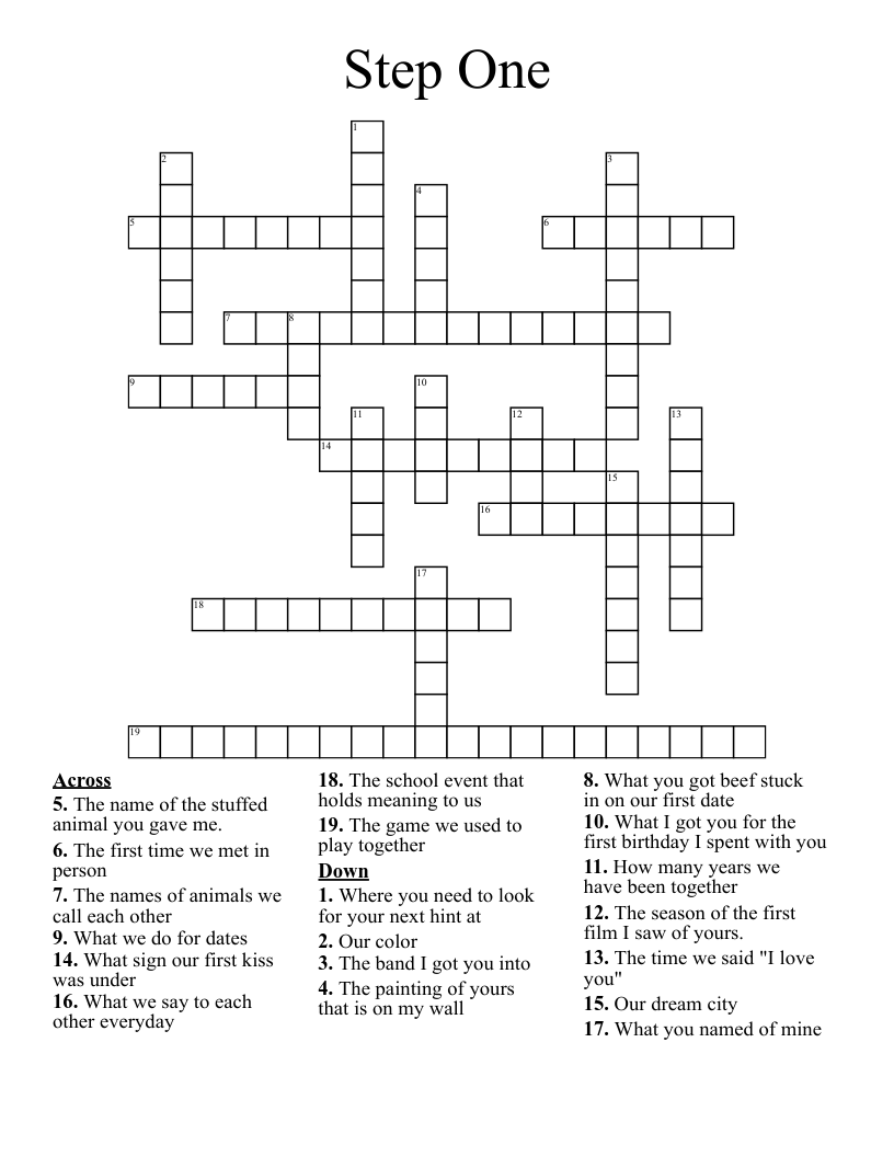 Step One Crossword WordMint