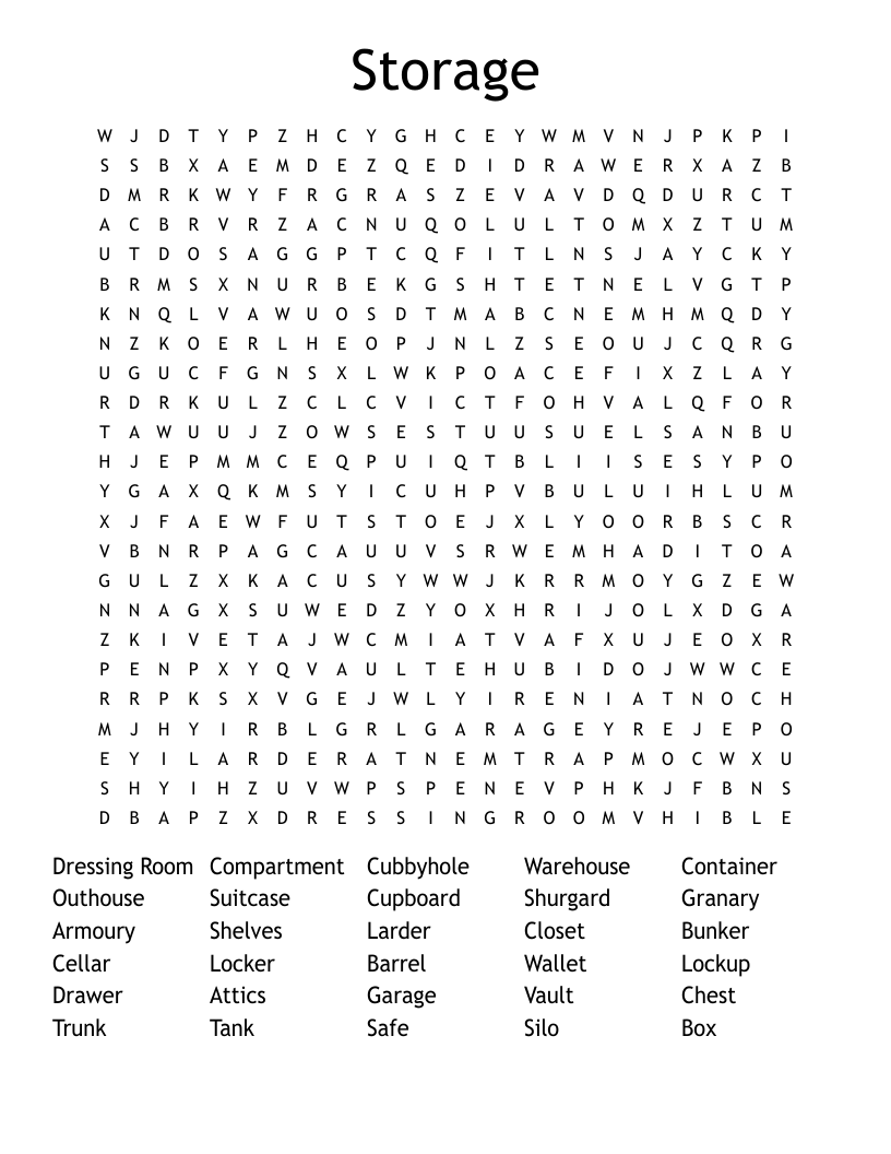 Storage Word Search WordMint