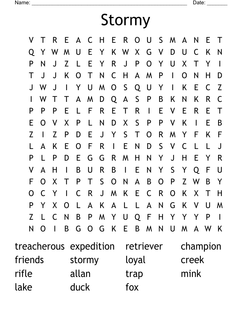 Stormy Word Search WordMint