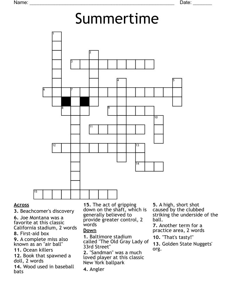 Summertime Crossword WordMint