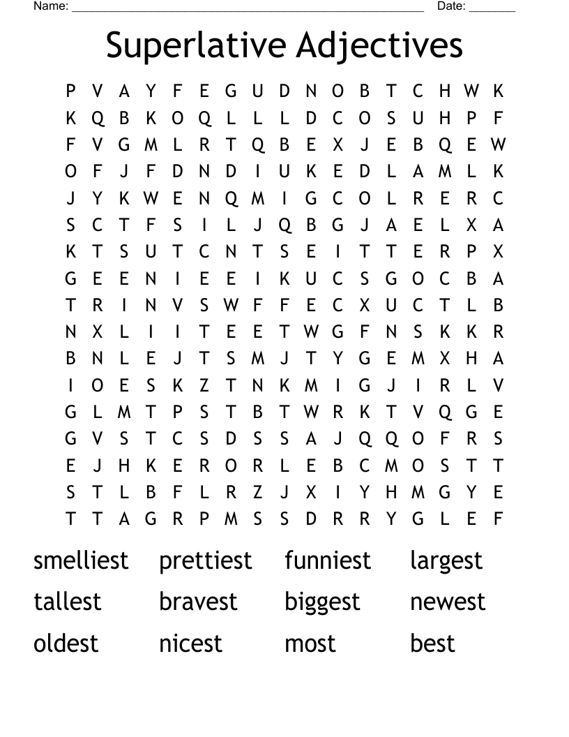 Superlative Adjectives Crossword Puzzle Superlative A vrogue.co
