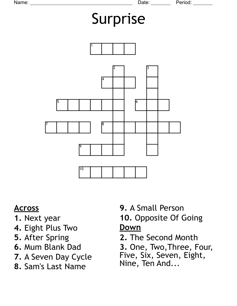Surprise Crossword WordMint