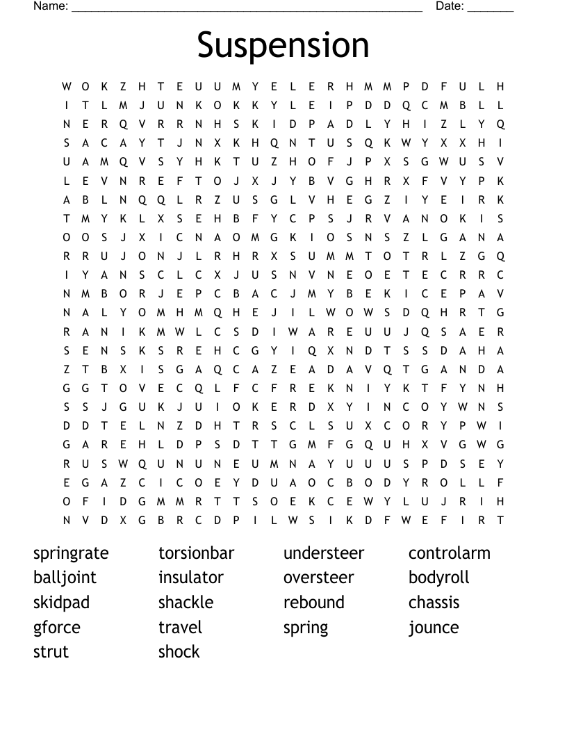 Suspension Word Search WordMint