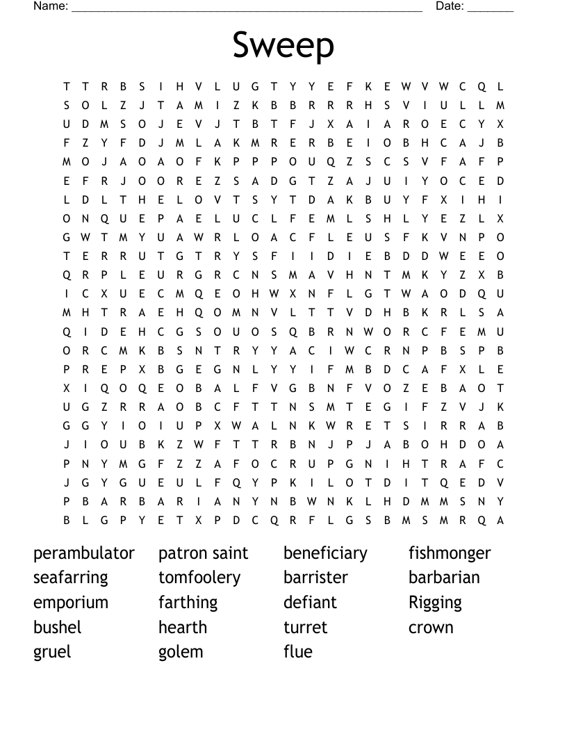 Sweep Word Search WordMint