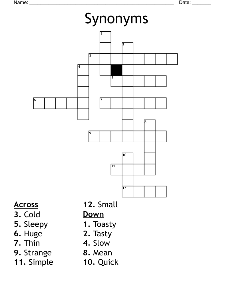 Synonyms Crossword WordMint