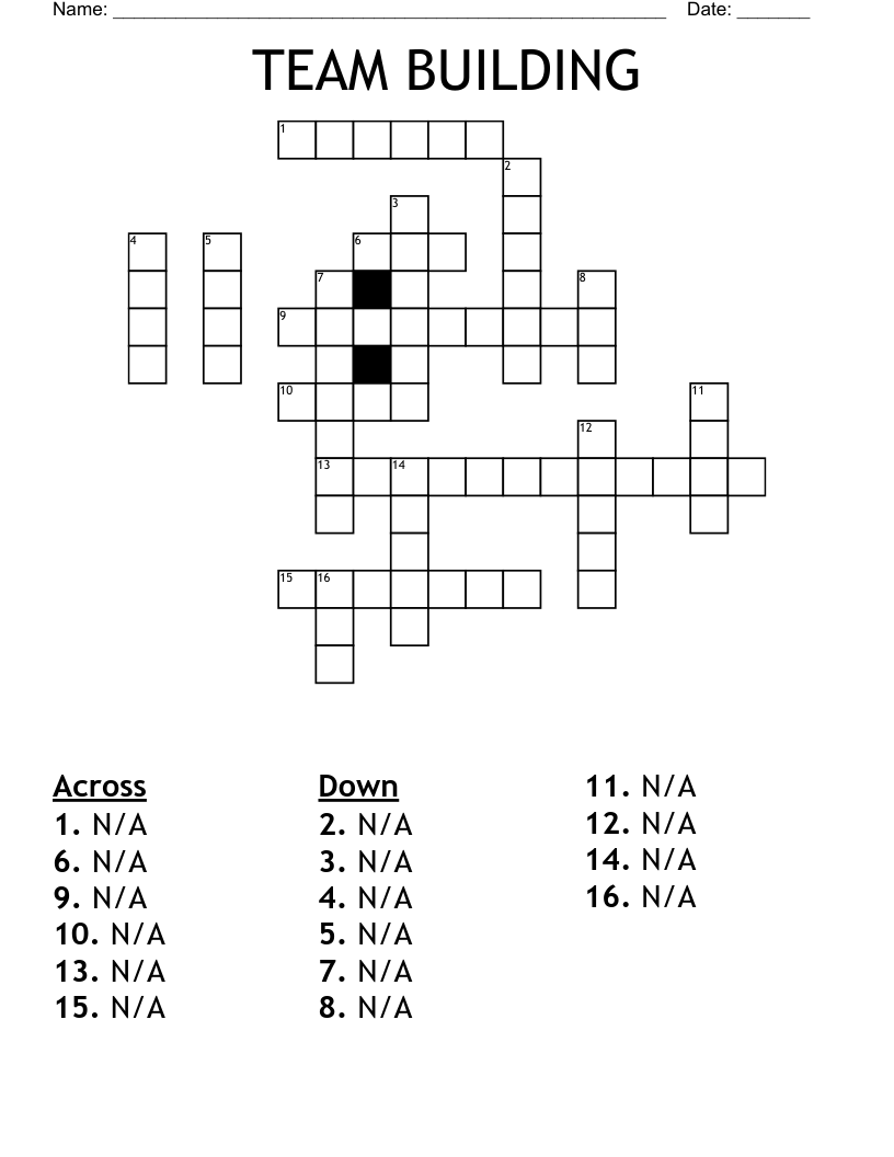 TEAM BUILDING Crossword - WordMint