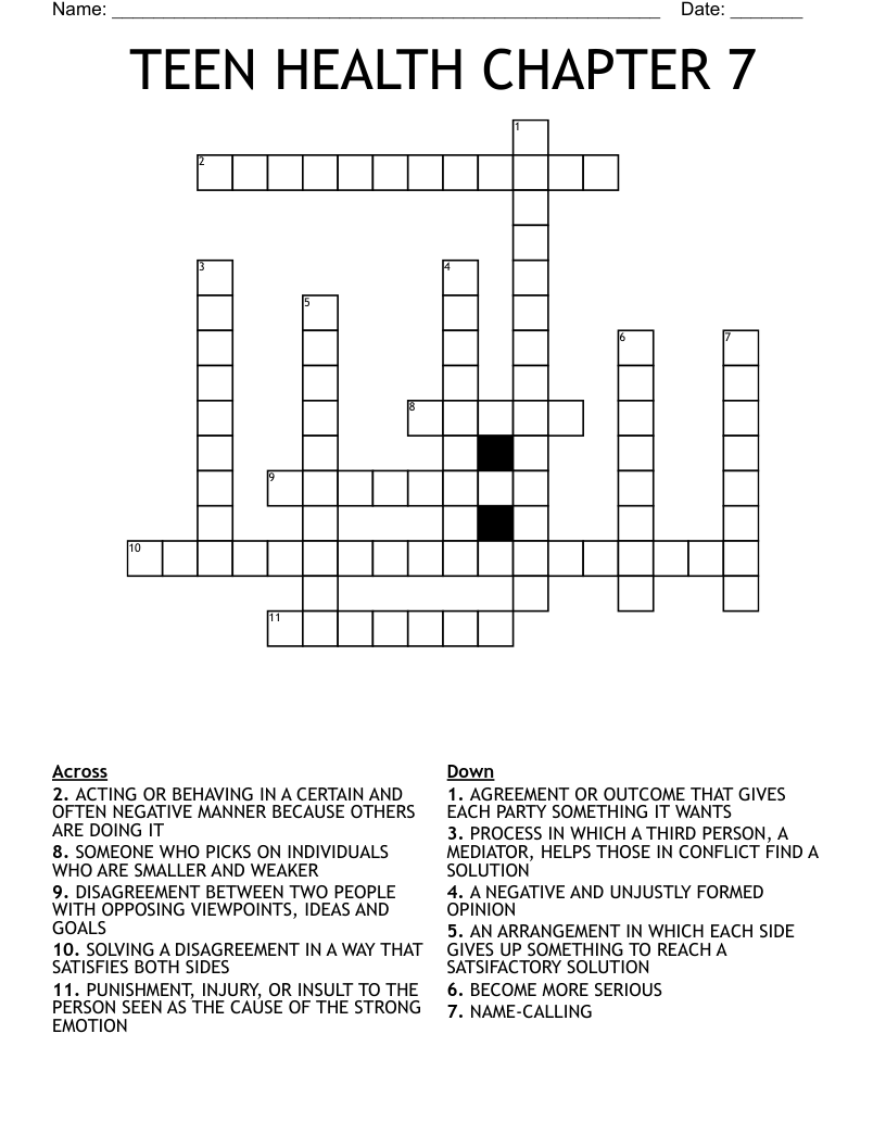 Chapter 7 Conflict Resolution Word Scramble WordMint