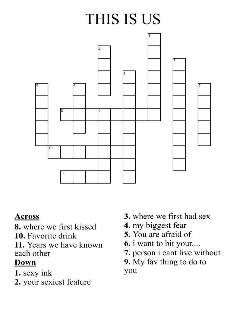 THIS IS US Crossword WordMint