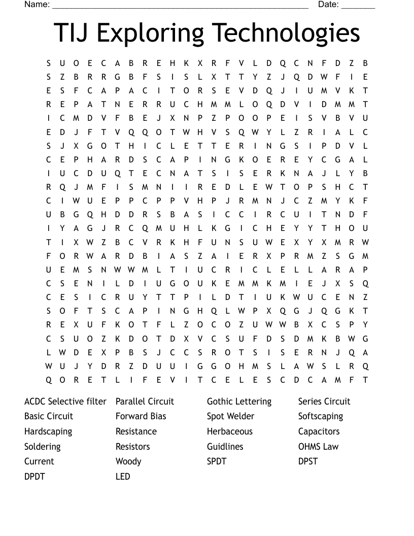 TIJ Exploring Technologies Word Search WordMint