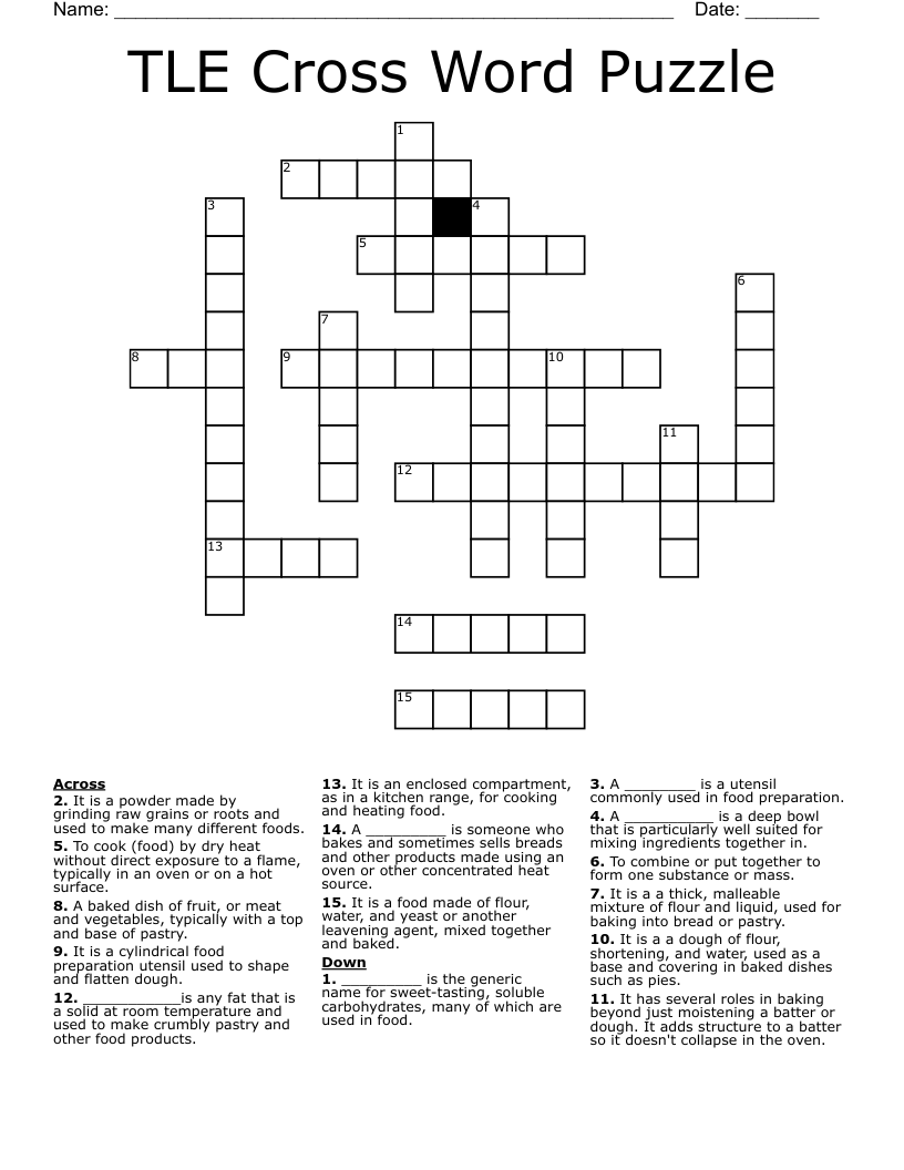 TLE Cross Word Puzzle WordMint