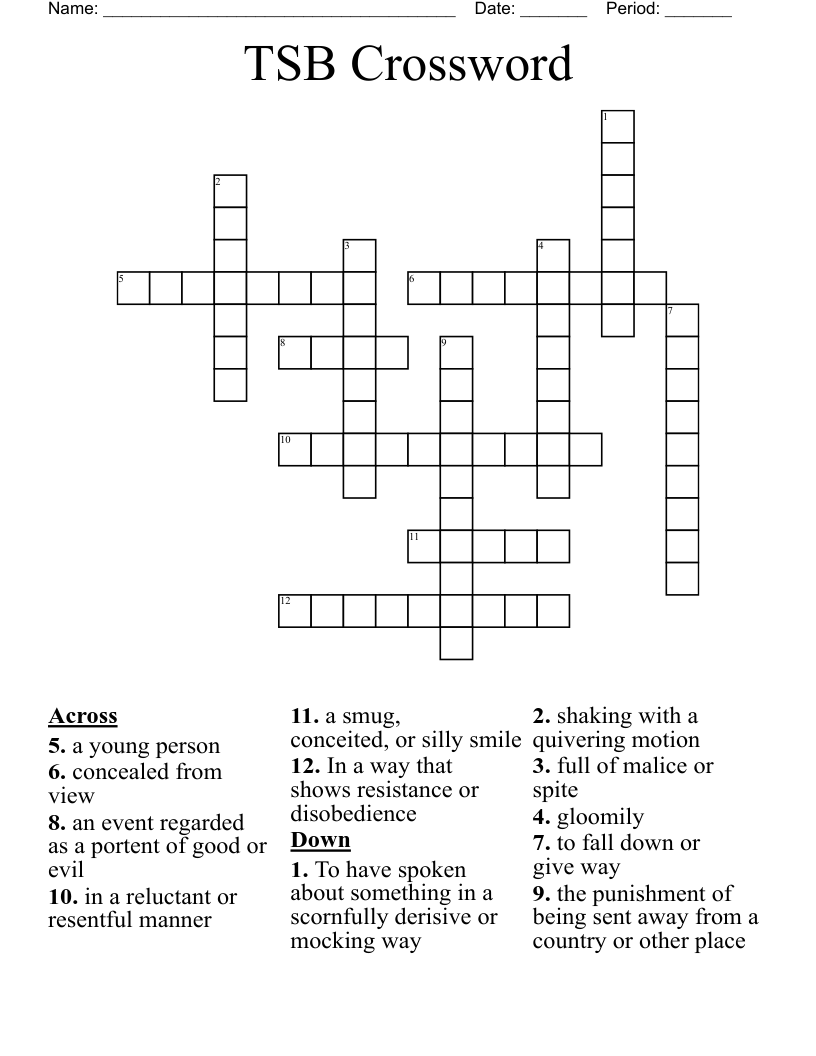 TOUCHING SPIRIT BEAR VOCABULARY CROSSWORD PUZZLE WordMint